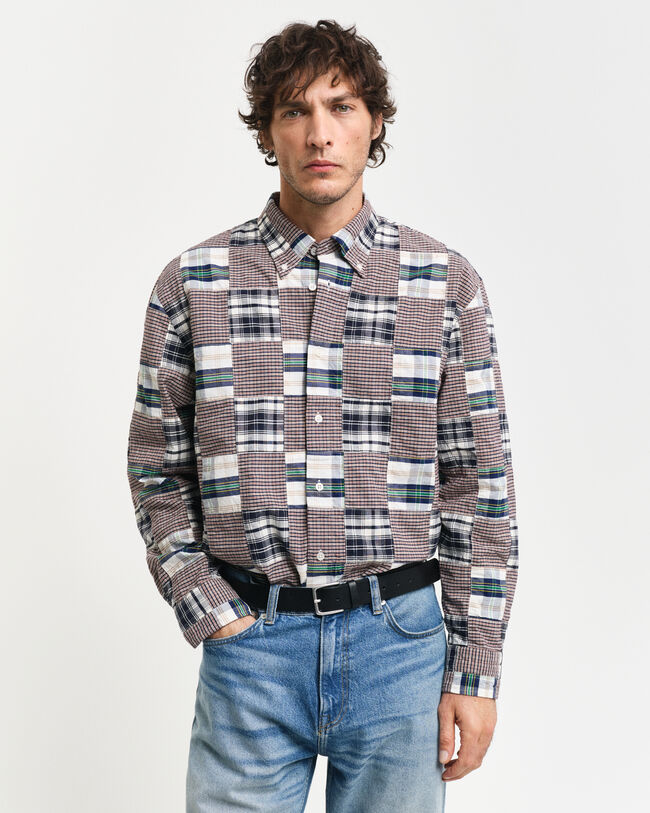 Remake Relaxed Fit Patchwork overhemd