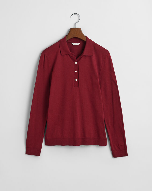 Naadloos poloshirt met lange mouwen