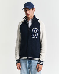 Vest met rits van oneffen katoen