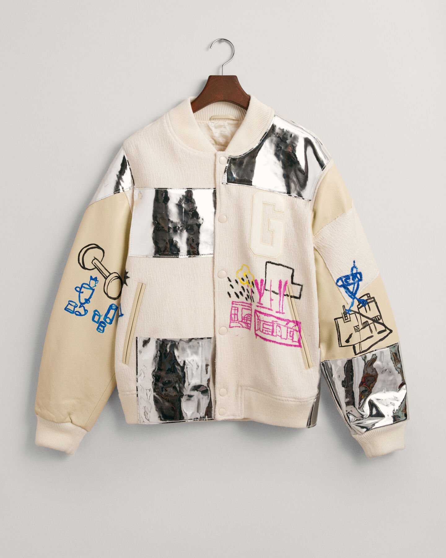 Blank Canvas Project x Harry Nuriev boucl&eacute; Varsity Jacket