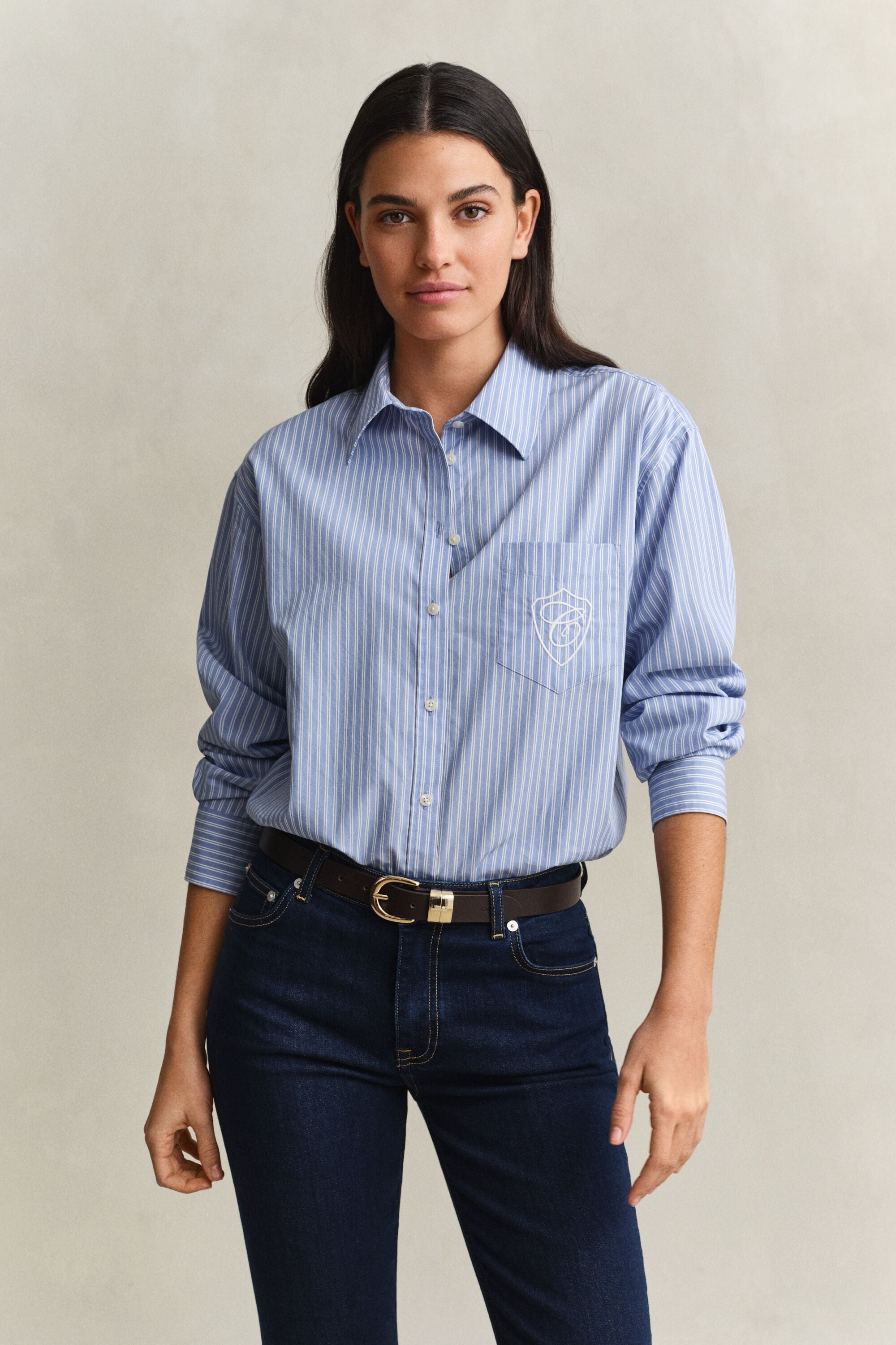 Relaxed Fit klassiek gestreept overhemd van poplin