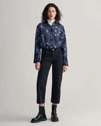 Relaxed Fit blouse van katoen en zijde met Sailing-print