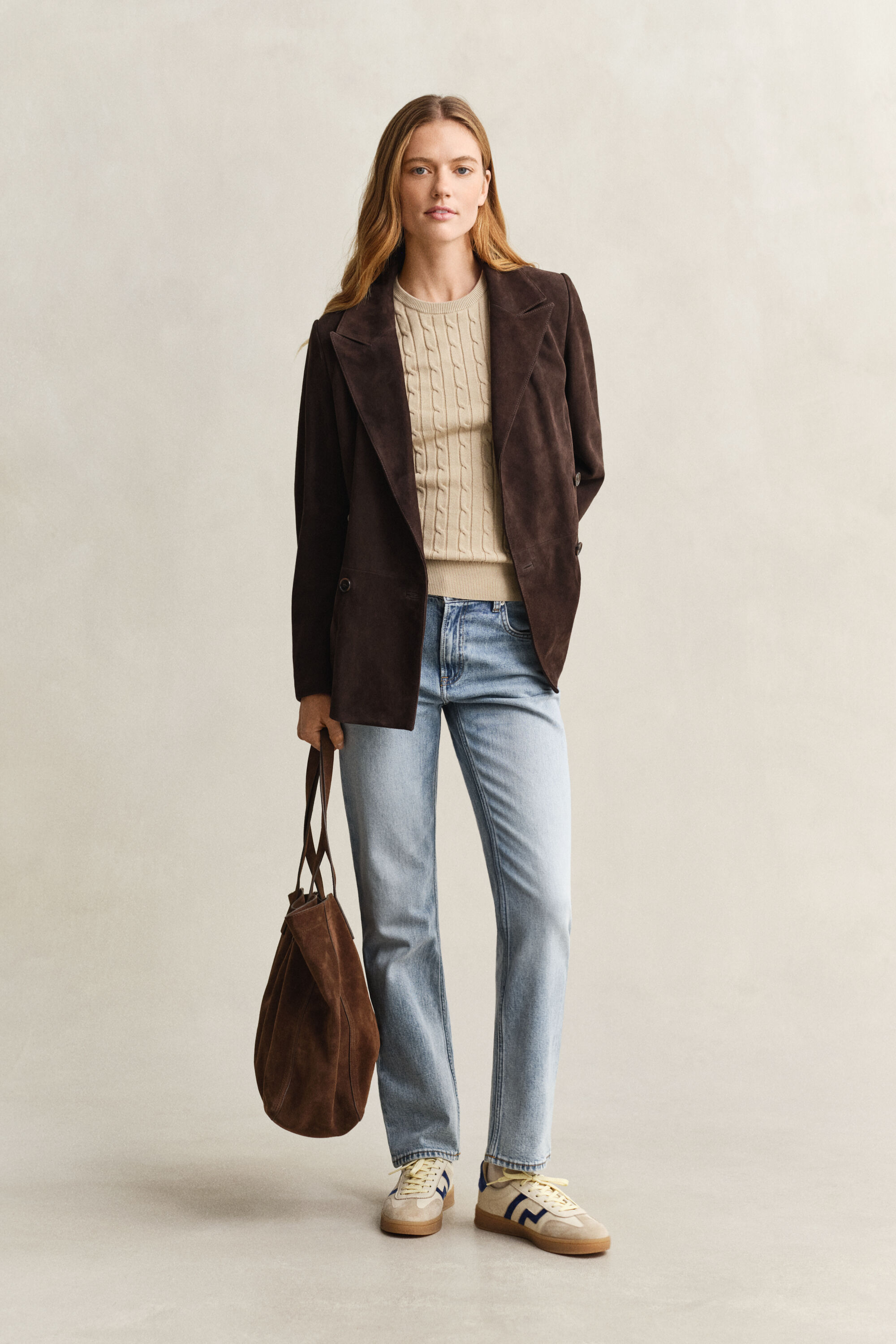 Gebreide kabeltrui met korte mouwen