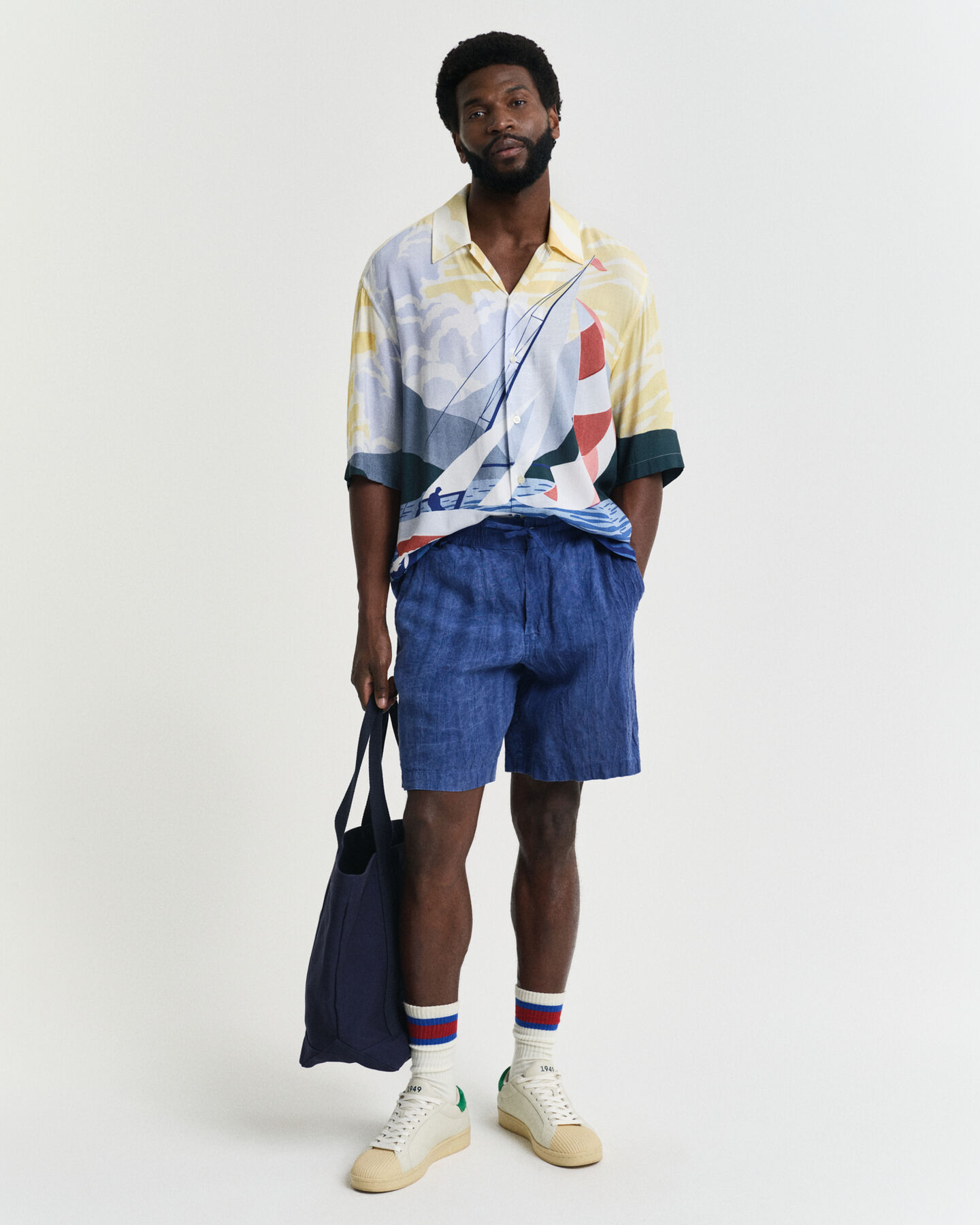 Relaxed Fit Sailing Scene overhemd met korte mouwen