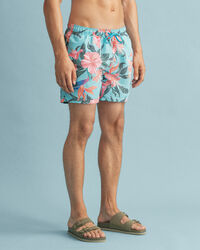 Classic Fit zwemshort met tropische print