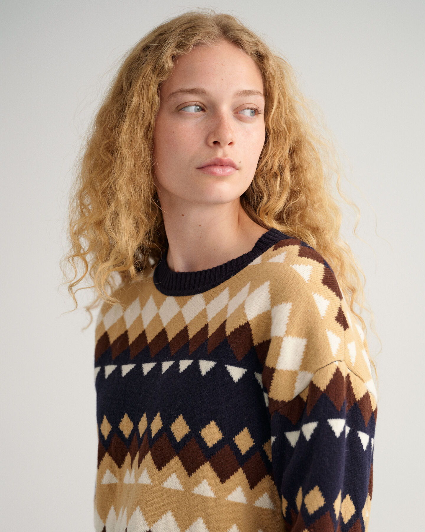 Fair Isle trui met ronde hals