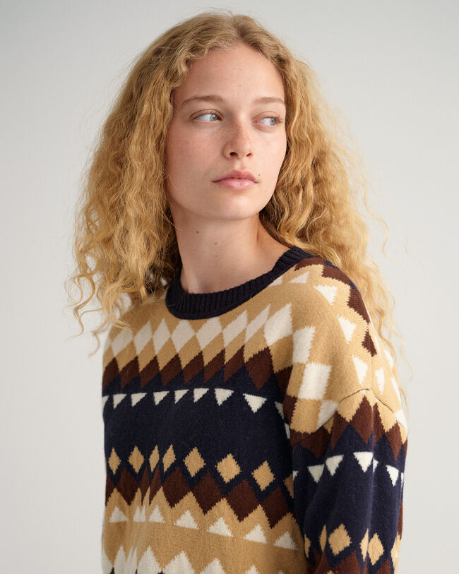 Fair Isle trui met ronde hals