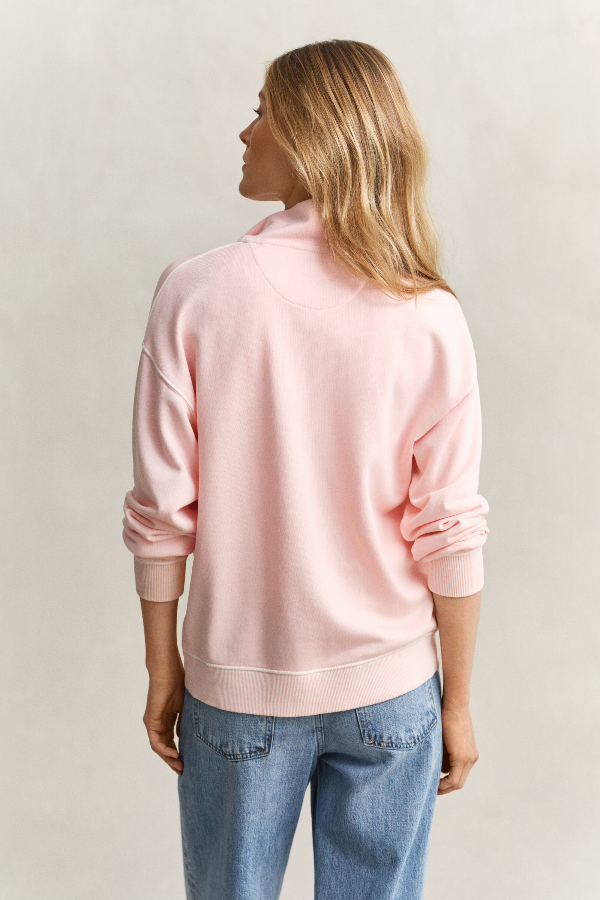 Verwassen Shield sweatshirt met korte rits