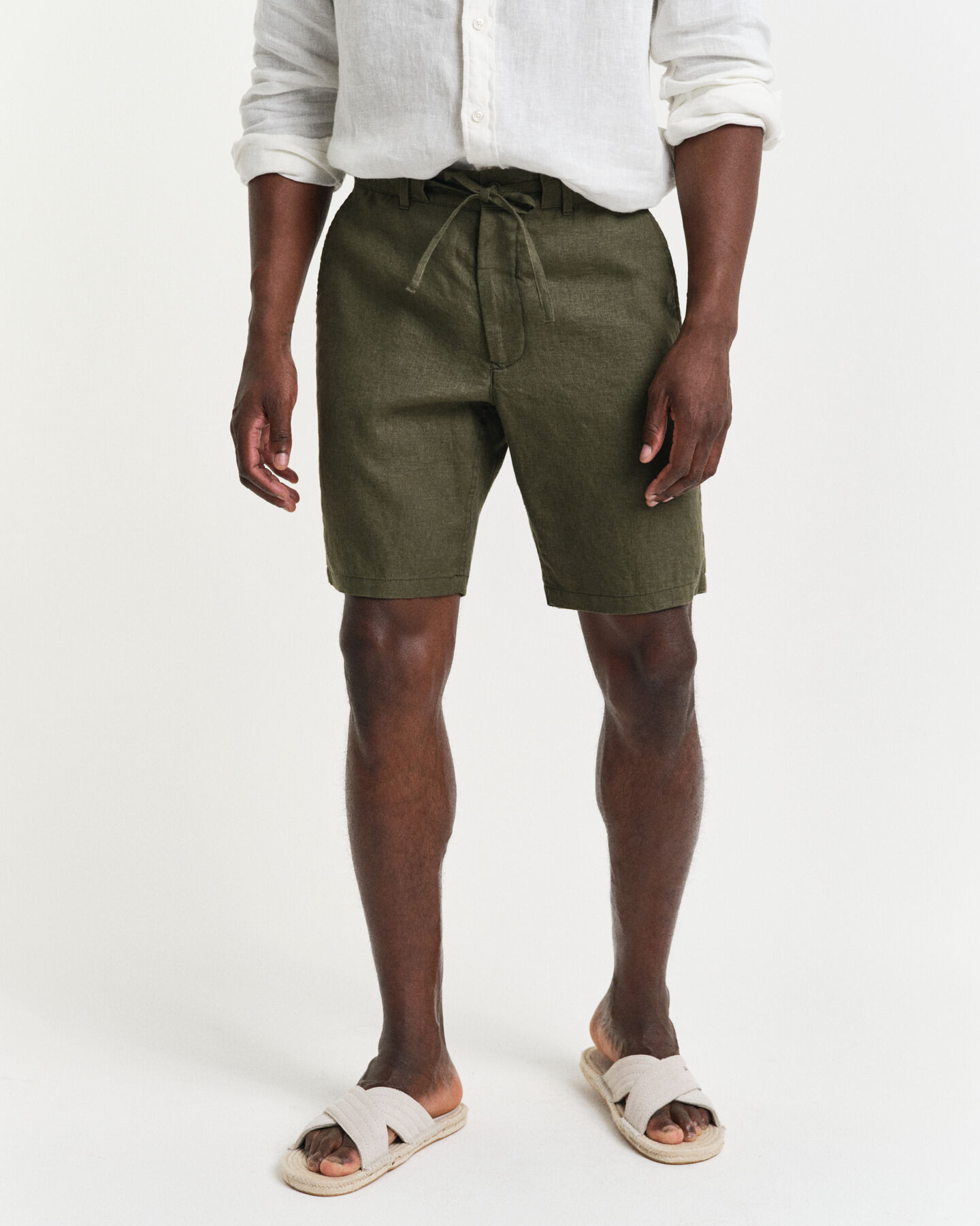 Relaxed Fit linnen short met trekkoordje