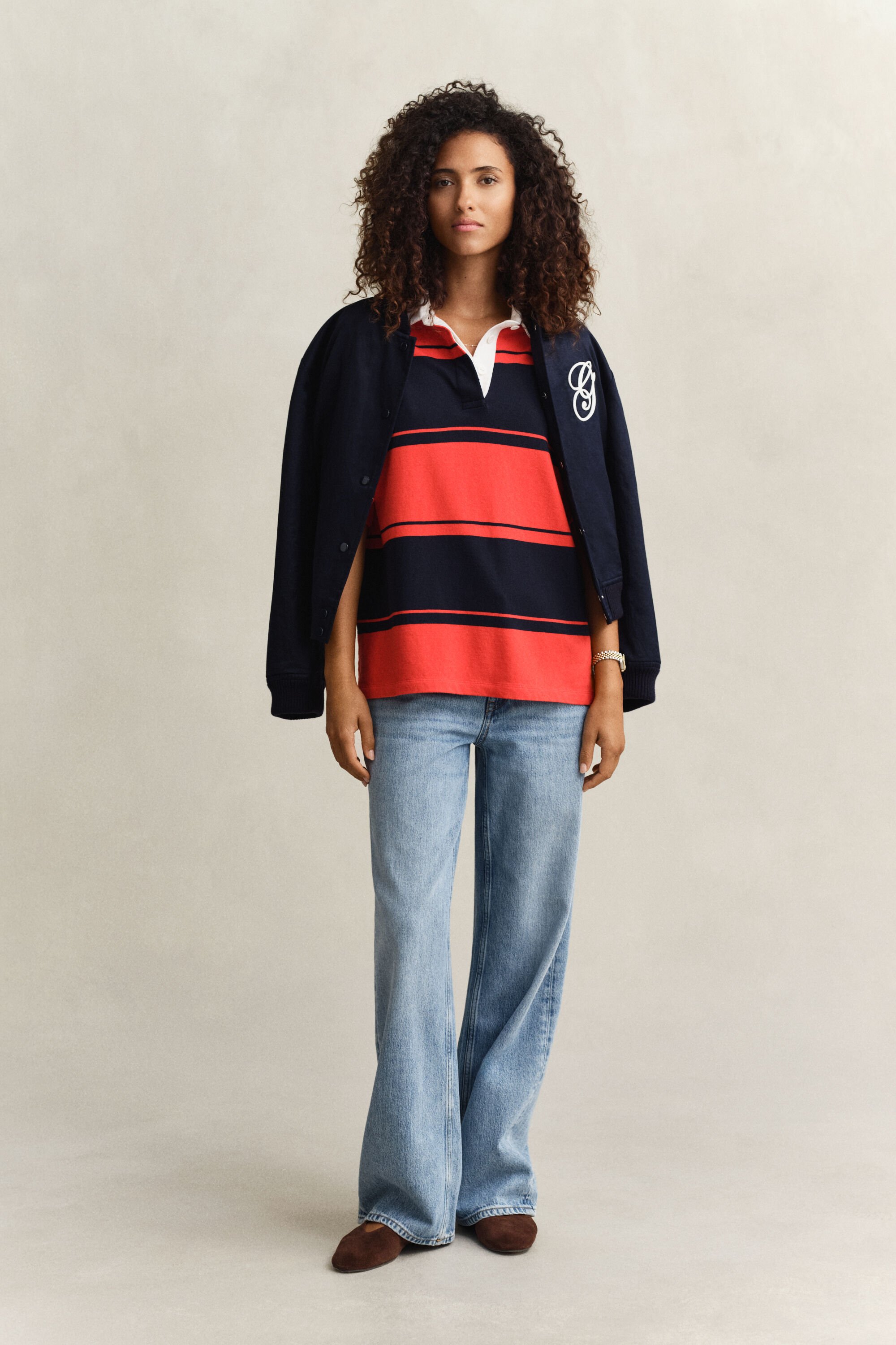 Heavy Rugger met korte mouwen en brede strepen