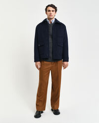 Trui met ronde hals van geribde alpacawolmix