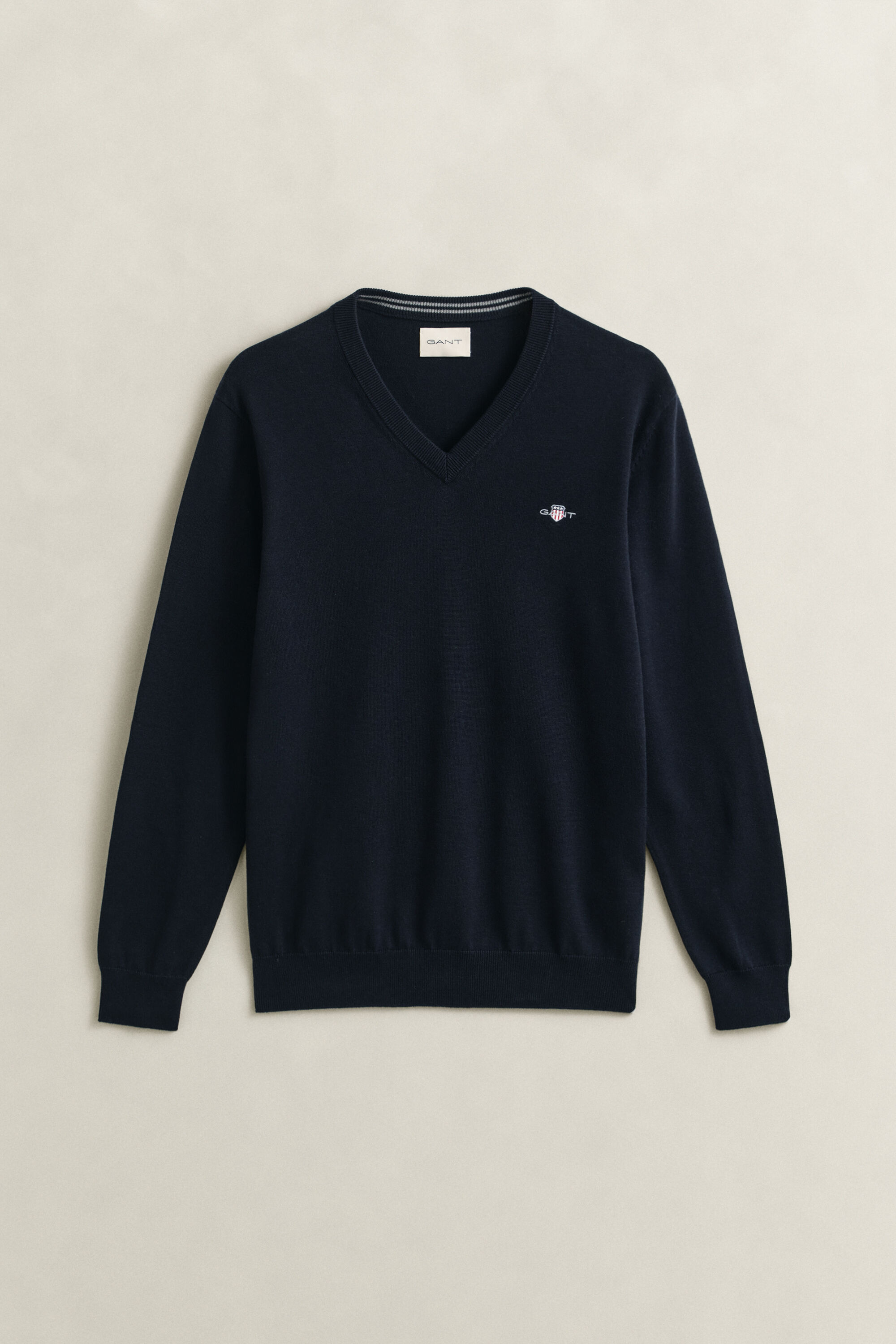 Klassieke sweater van katoen met V-hals