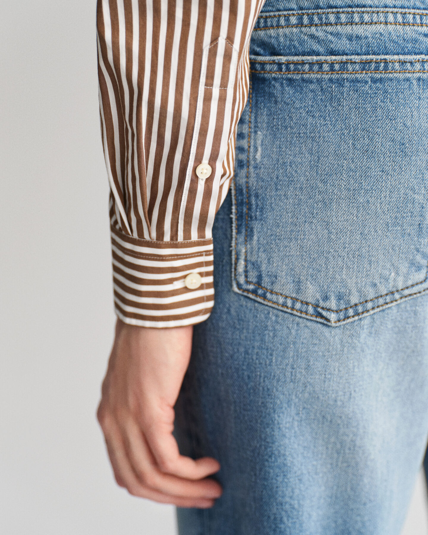 Regular Fit Classic overhemd met strepen van poplin