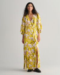Maxi-jurk met Iris-print en V-hals