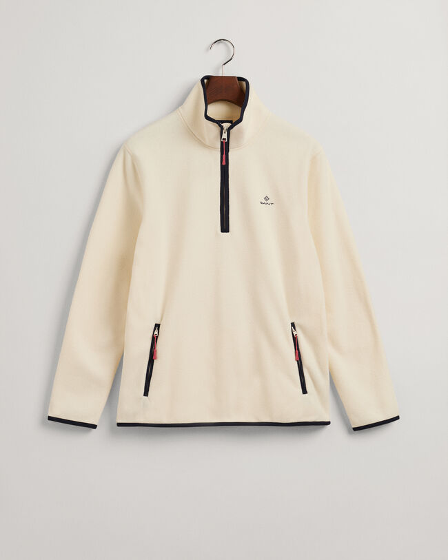 Lichte fleece sweater met korte rits