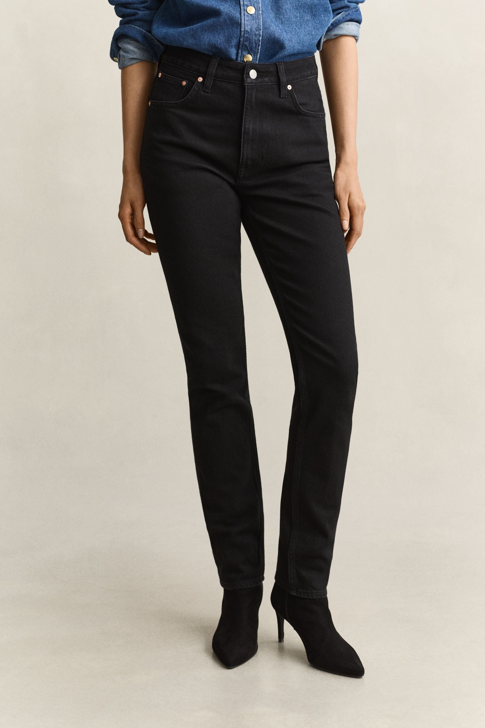 Slim fit jeans met hoge taille