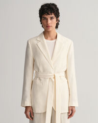 Regular Fit Fluid blazer met ceintuur