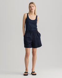 Short zonder sluiting van linnen en viscose