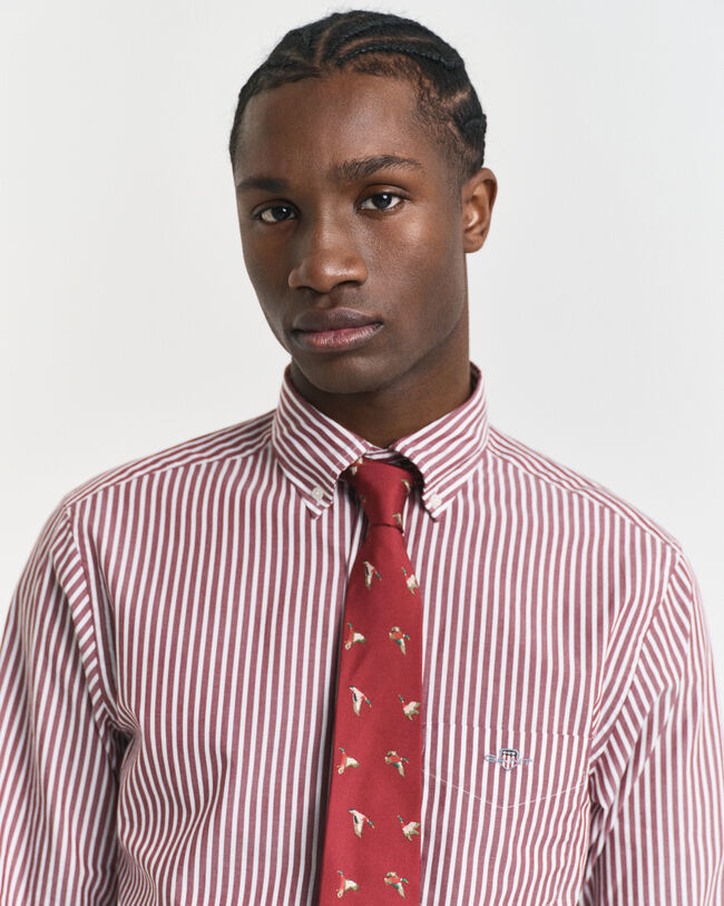 Regular Fit Classic overhemd met strepen van poplin