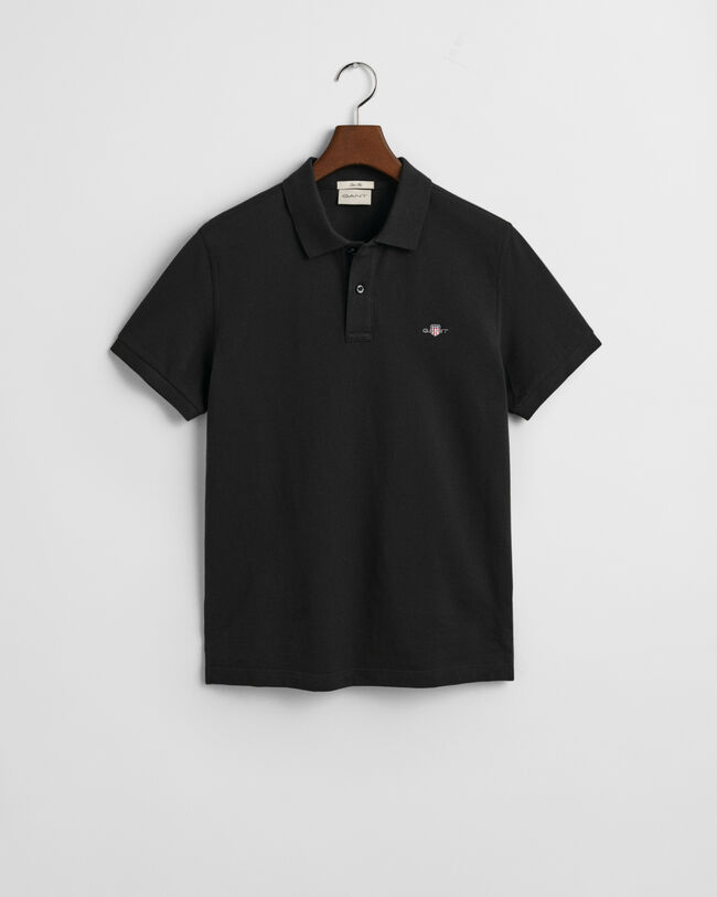 Slim Fit Shield piqué poloshirt