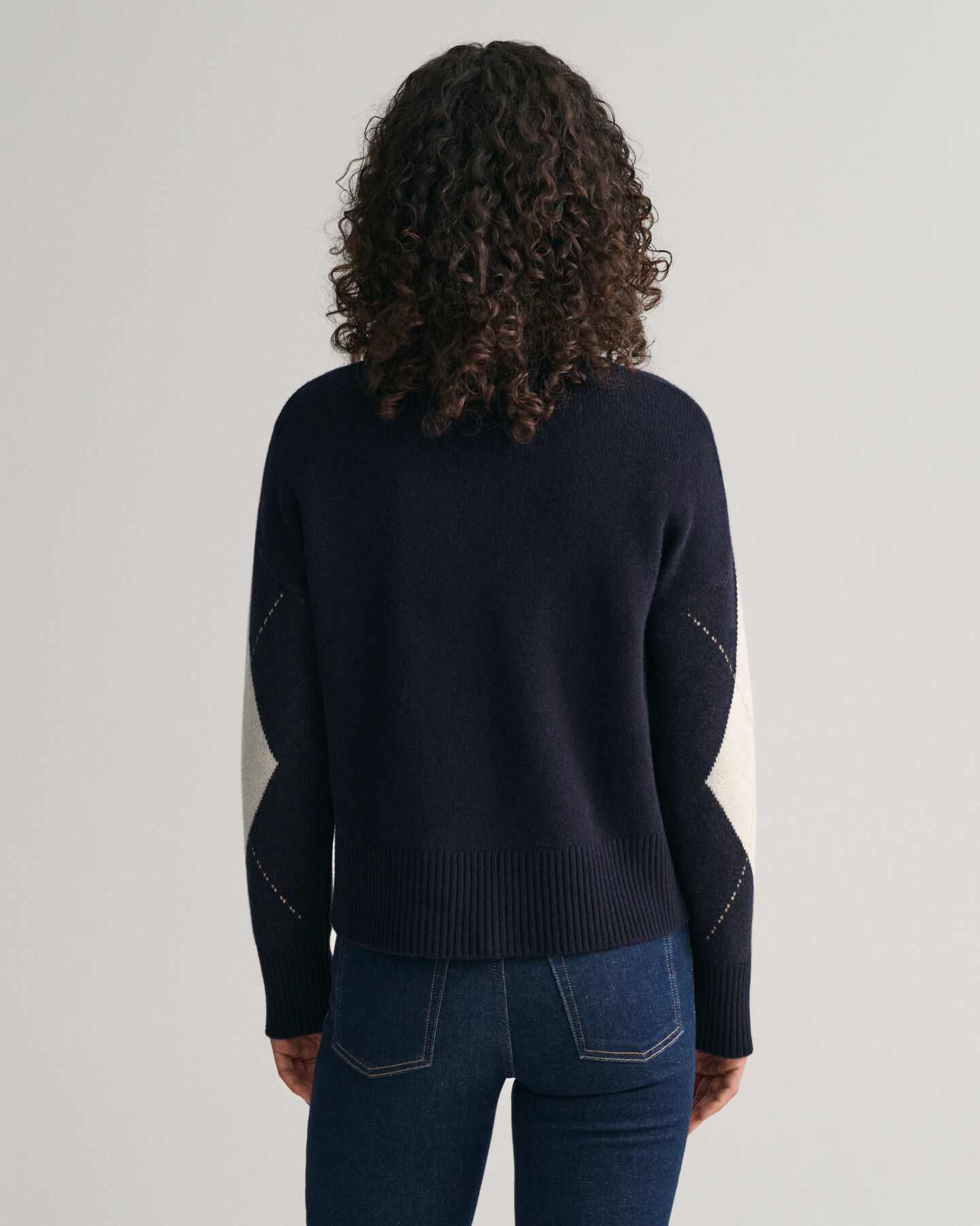 Superzachte Argyle trui met ronde hals