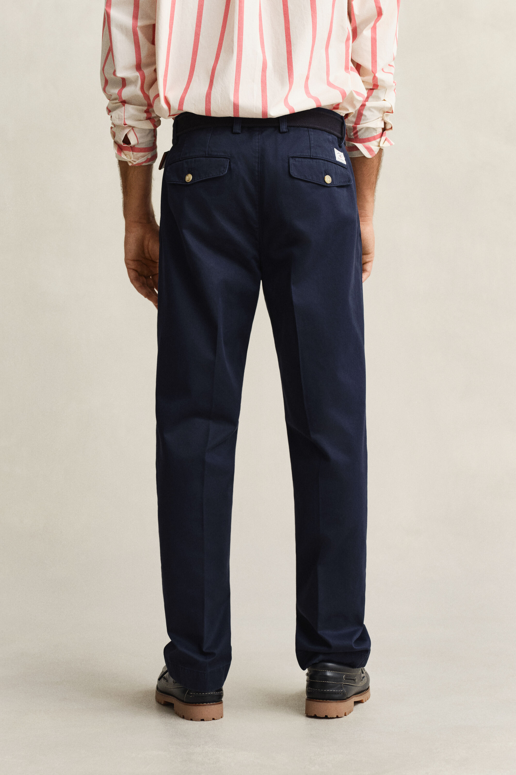 Regular fit chino van keperkatoen