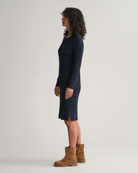 Kabeljurk met ronde hals van stretchkatoen