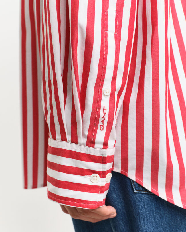 Oversized Classic gestreept overhemd van poplin