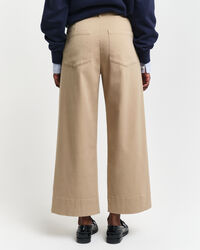 Cropped katoenen broek met wijde pijpen