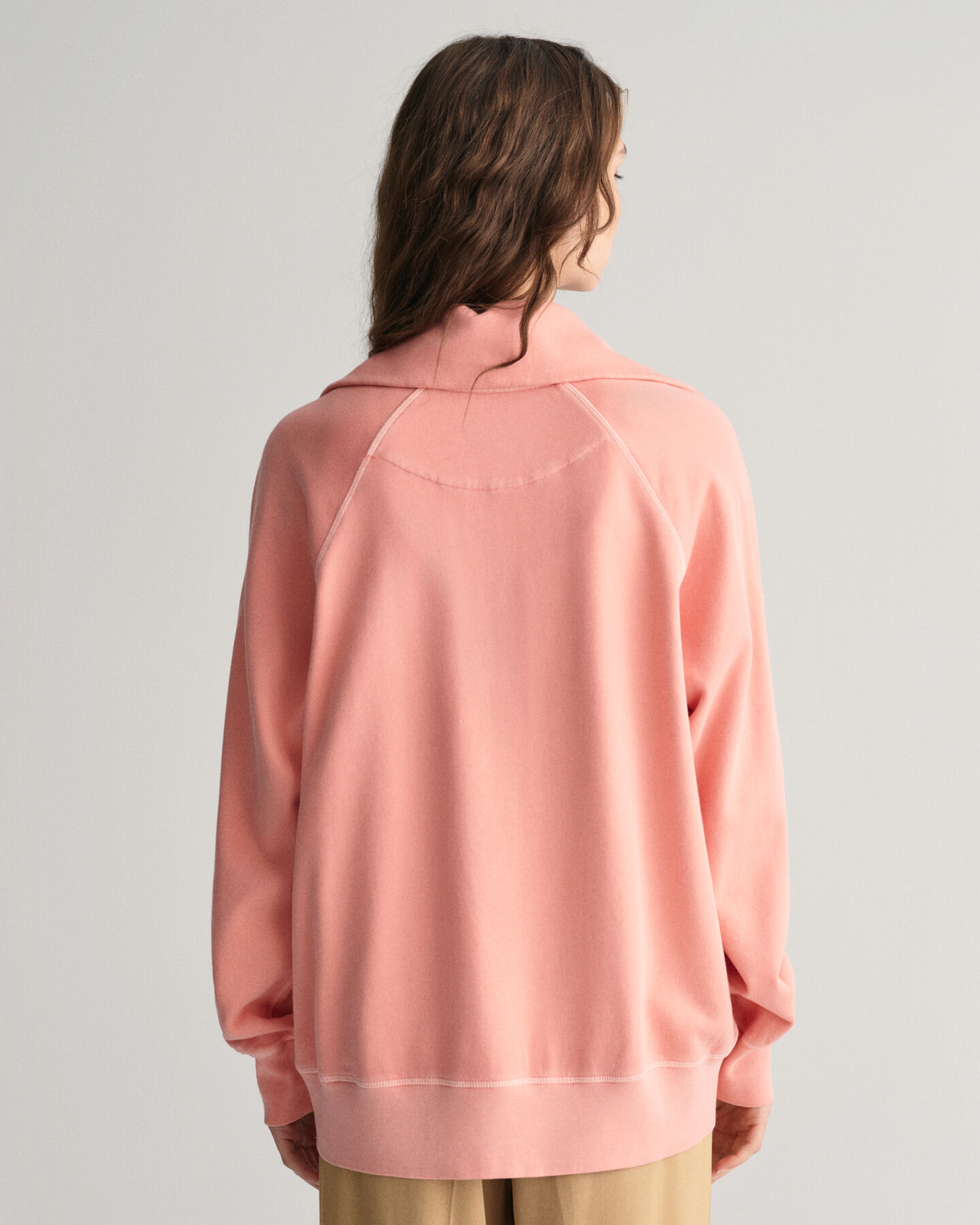 Sunfaded sweatshirt met korte rits