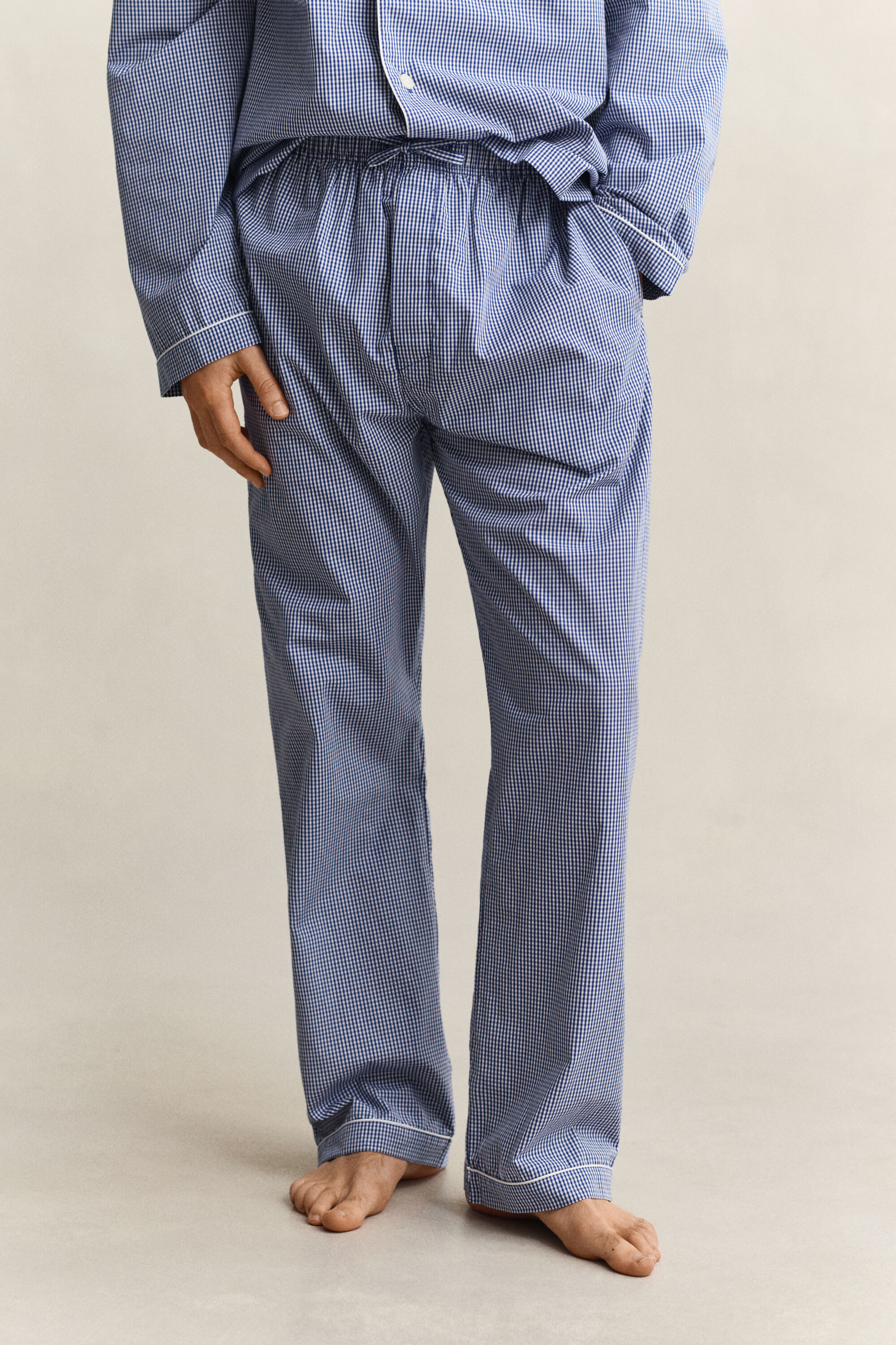 Pyjama van poplin met Gingham-ruitje