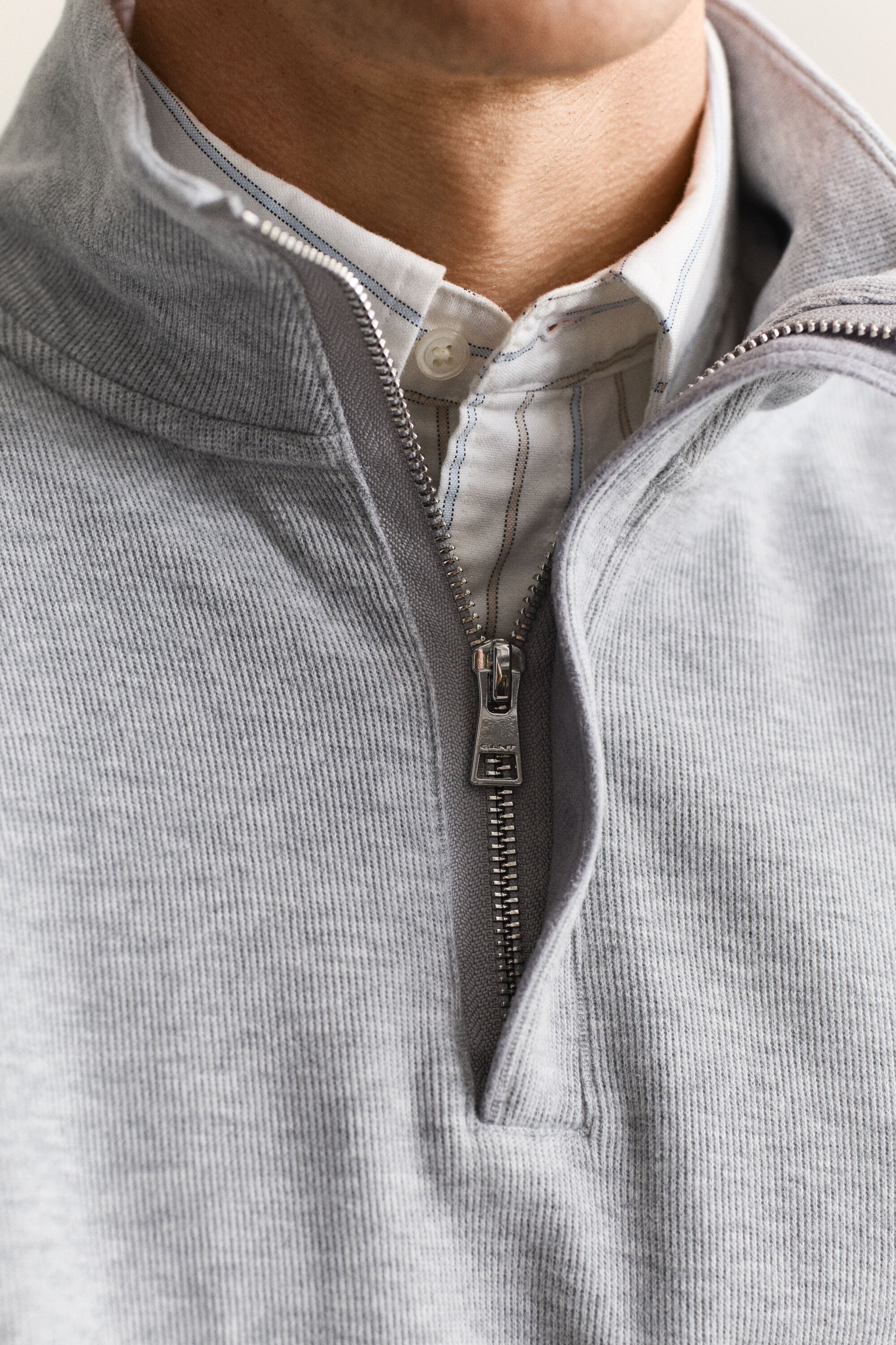 Sacker Rib sweatshirt met korte rits