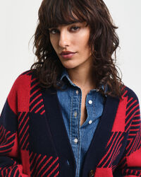 Vest met V-hals en buffalo-ruitje