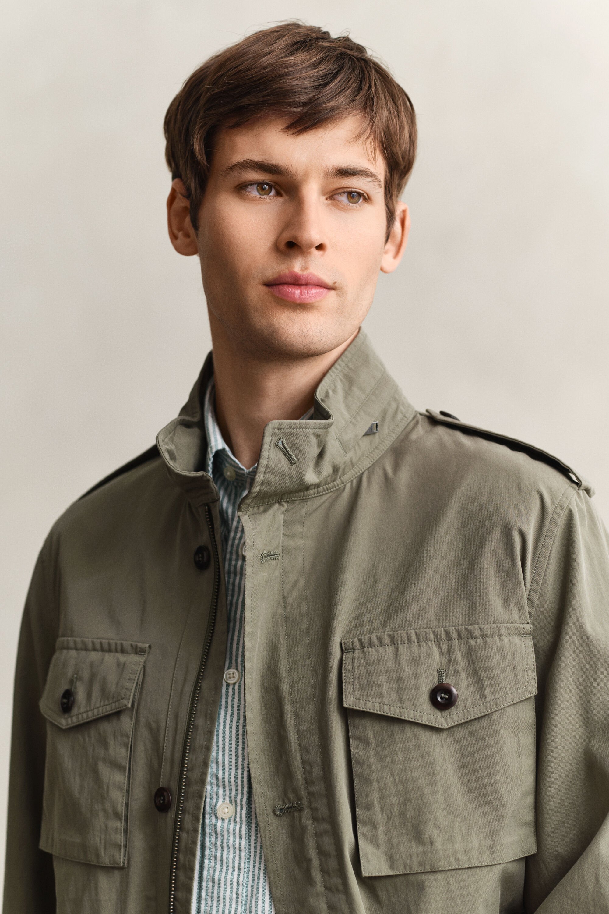 Katoenen jack met vier zakken