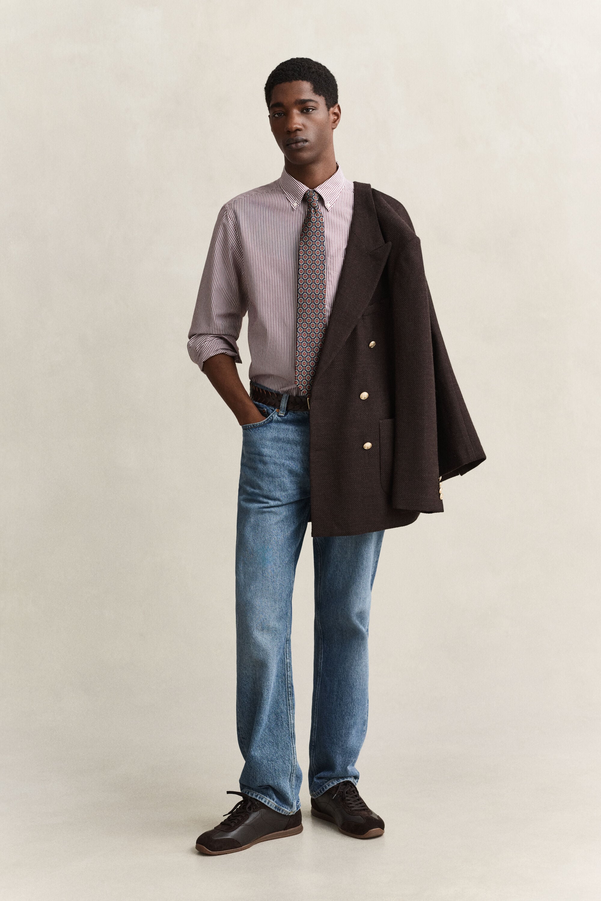 Classic Regular gestreept poplin overhemd