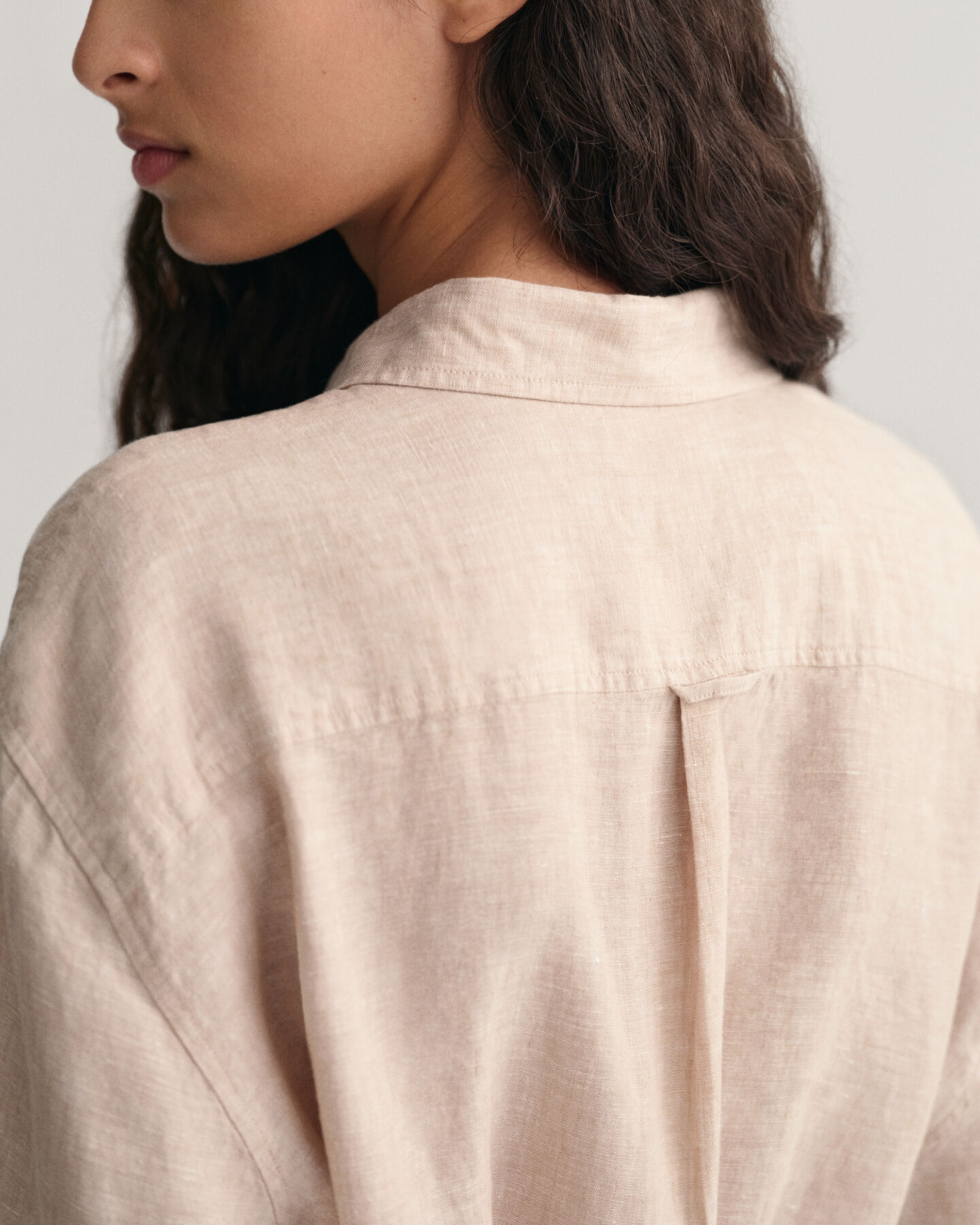 Linnen overhemdjurk met korte mouwen