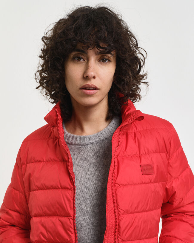 Licht donsjack met logo