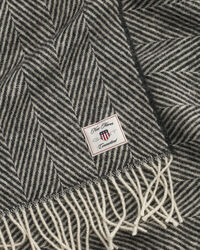 Wollen sprei met visgraatmotief