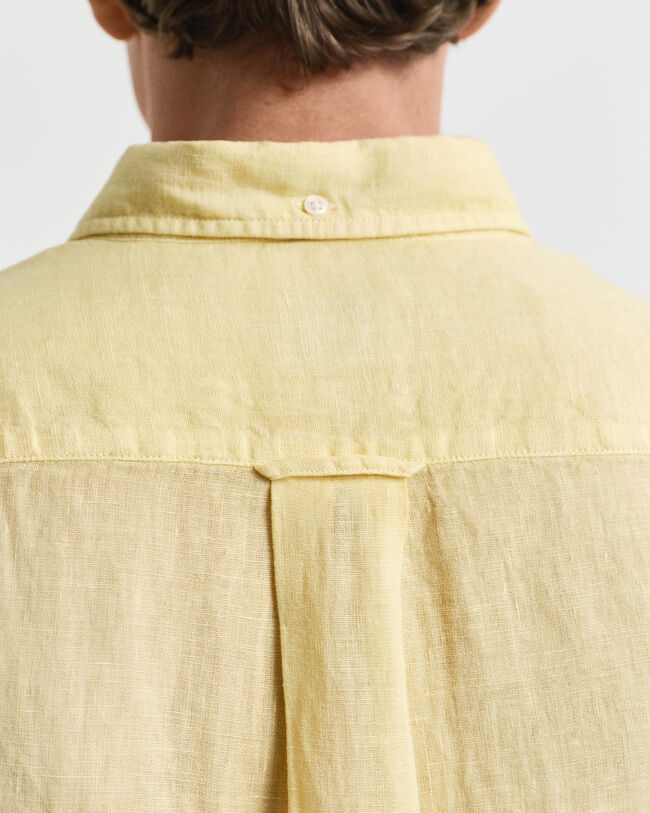 Regular Fit speciaal geverfd linnen overhemd met korte mouwen