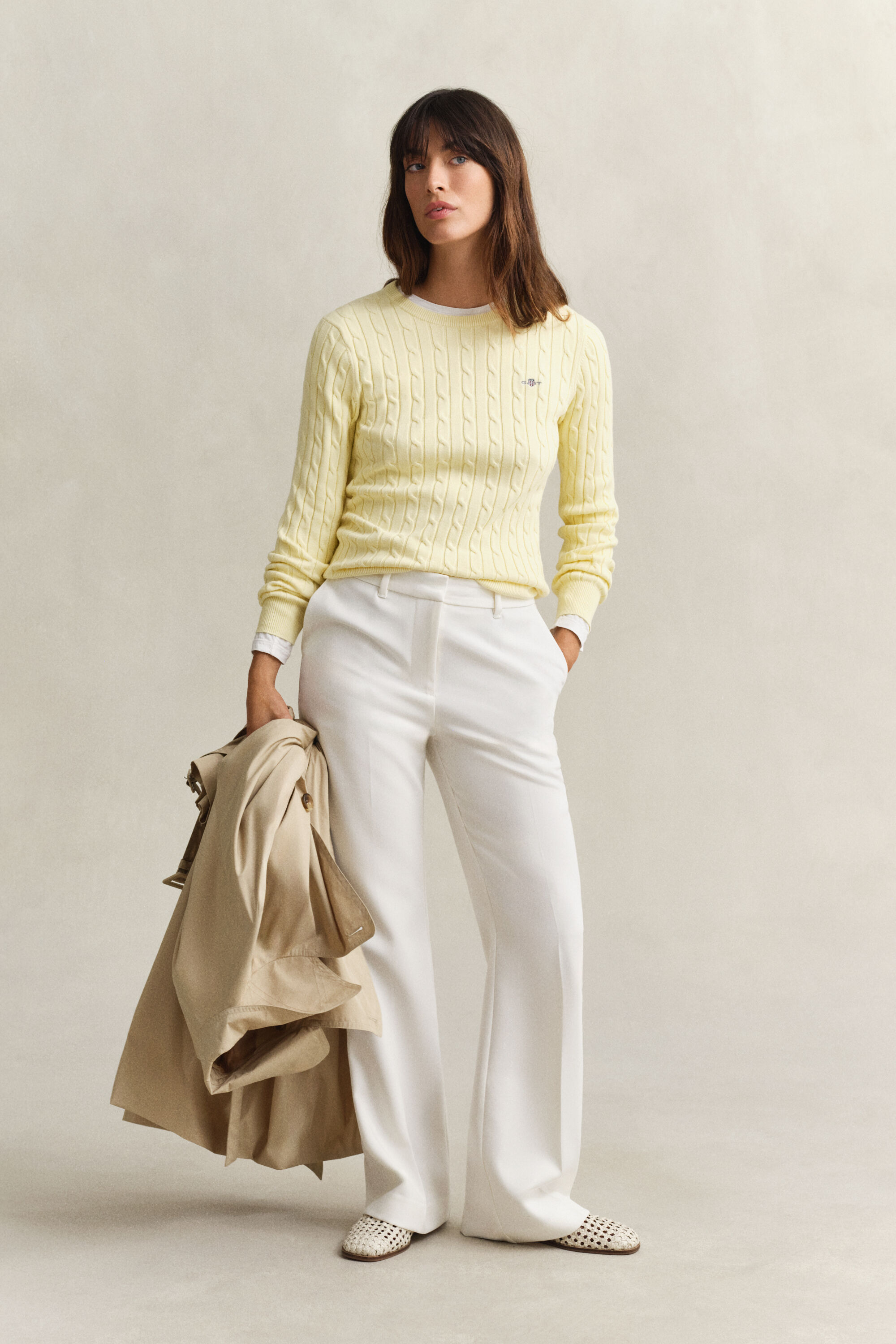 Kabeltrui met ronde hals