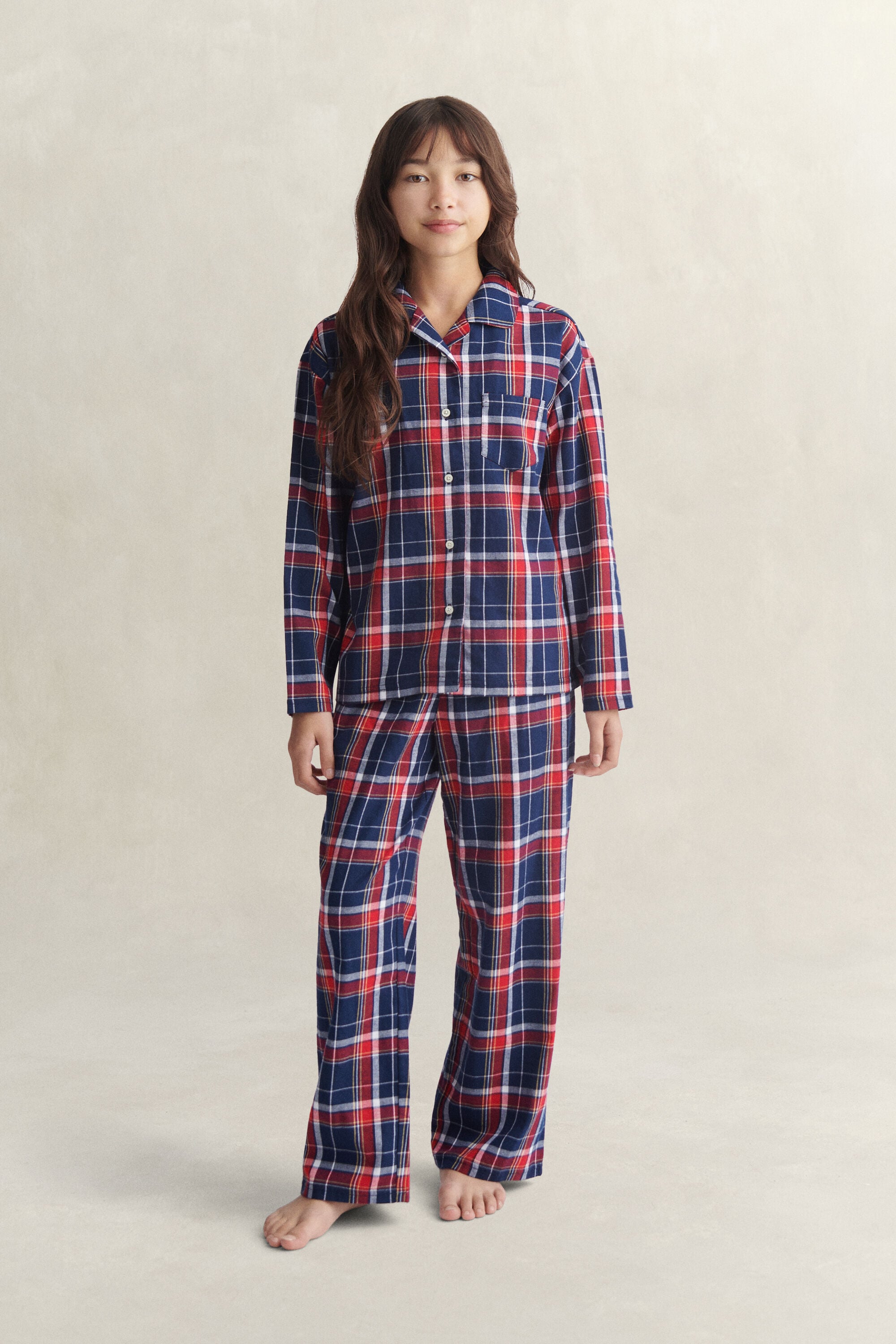 Pyjamaset van geruite flanel voor tieners