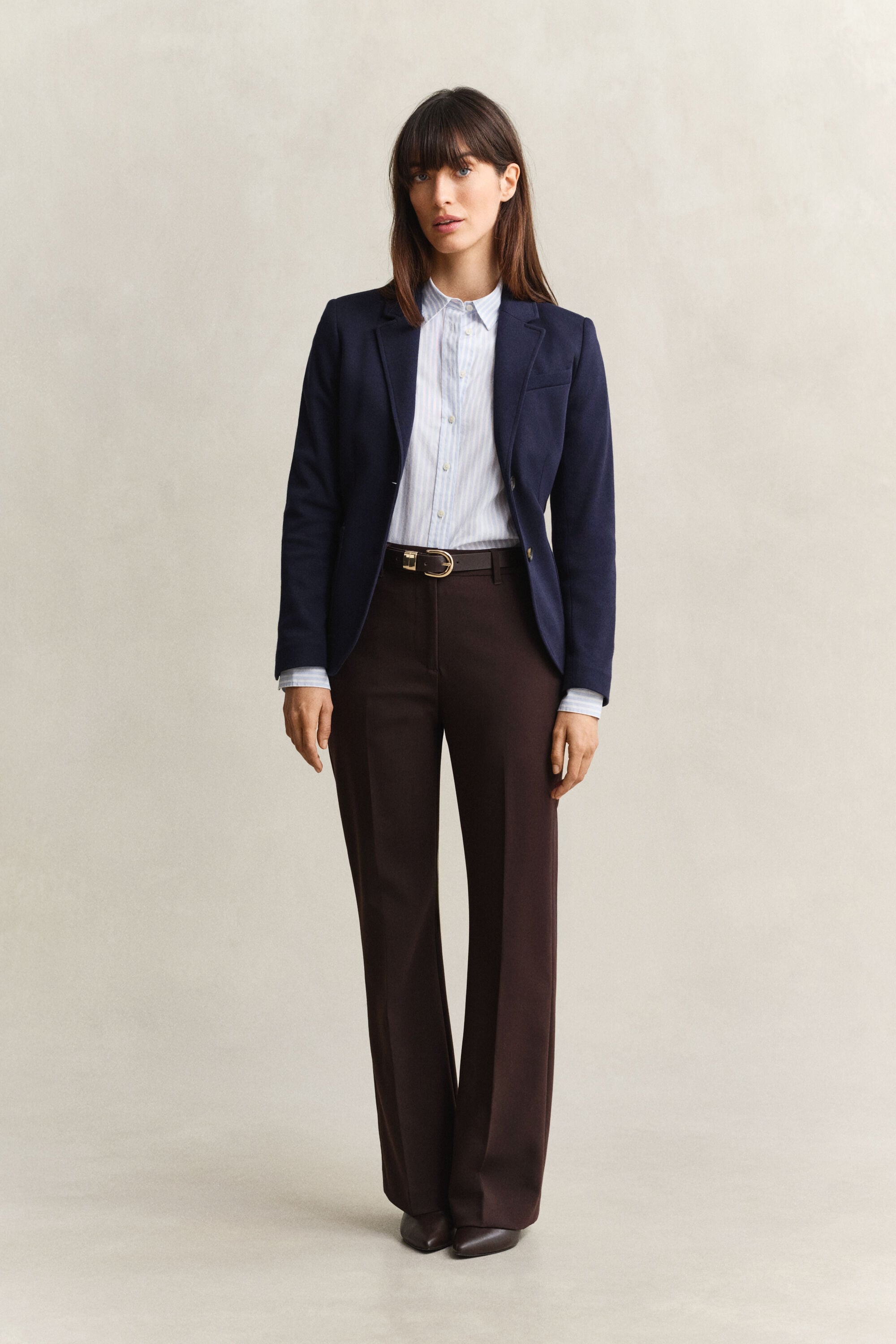 Classic Regular gestreept poplin overhemd