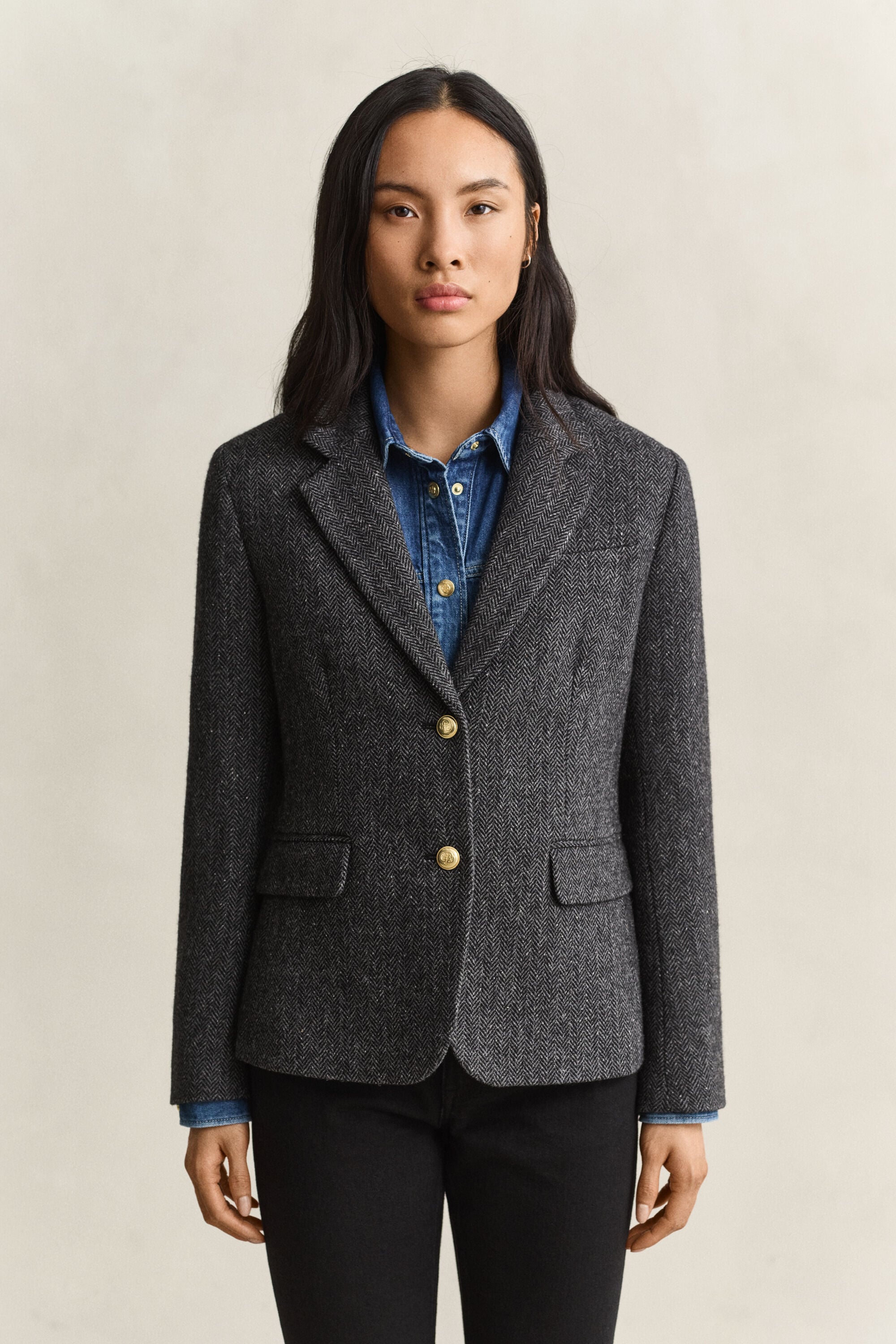 Blazer met visgraatmotief