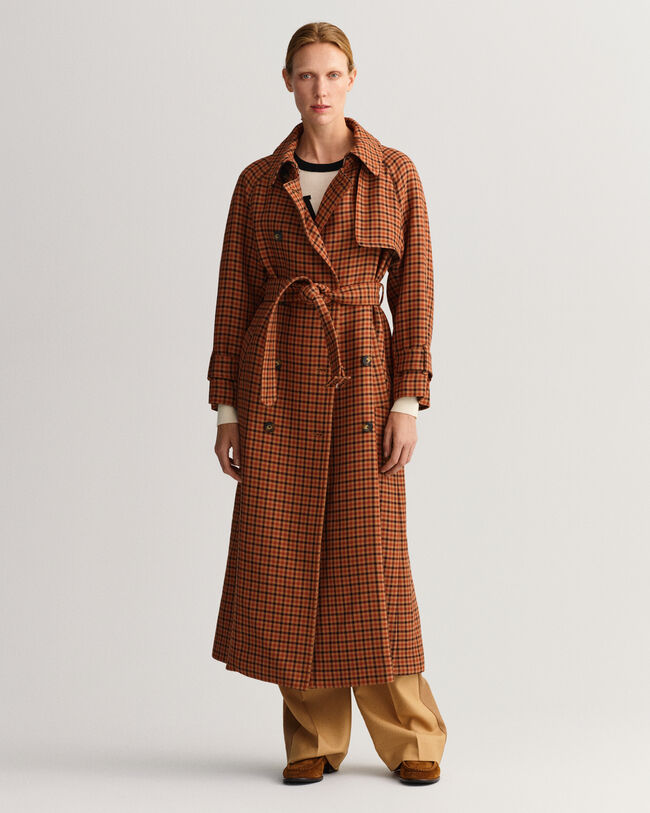Geruite trenchcoat