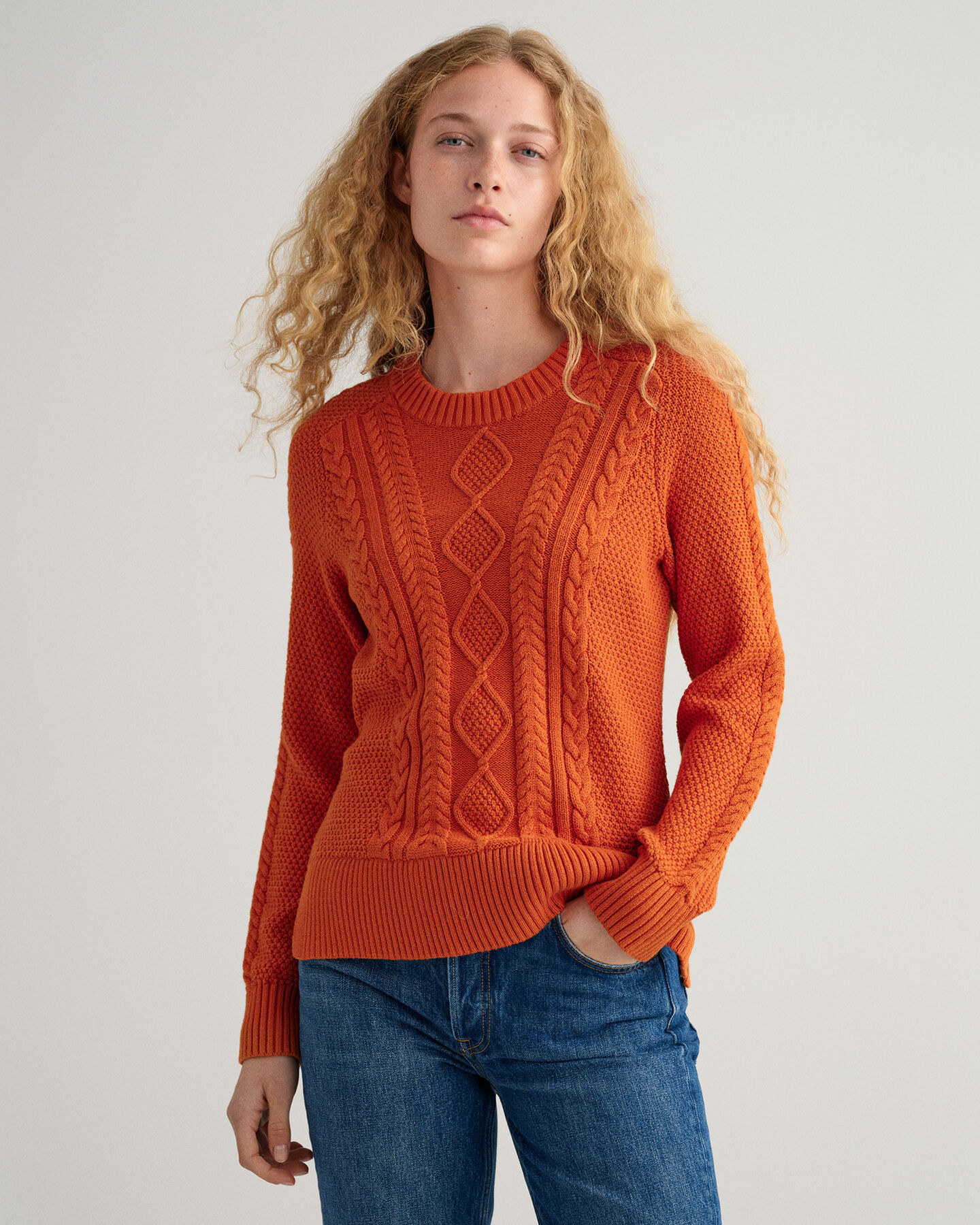 Kabeltrui met ronde hals