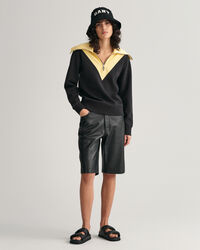 Sweatshirt met kleurblok en korte rits