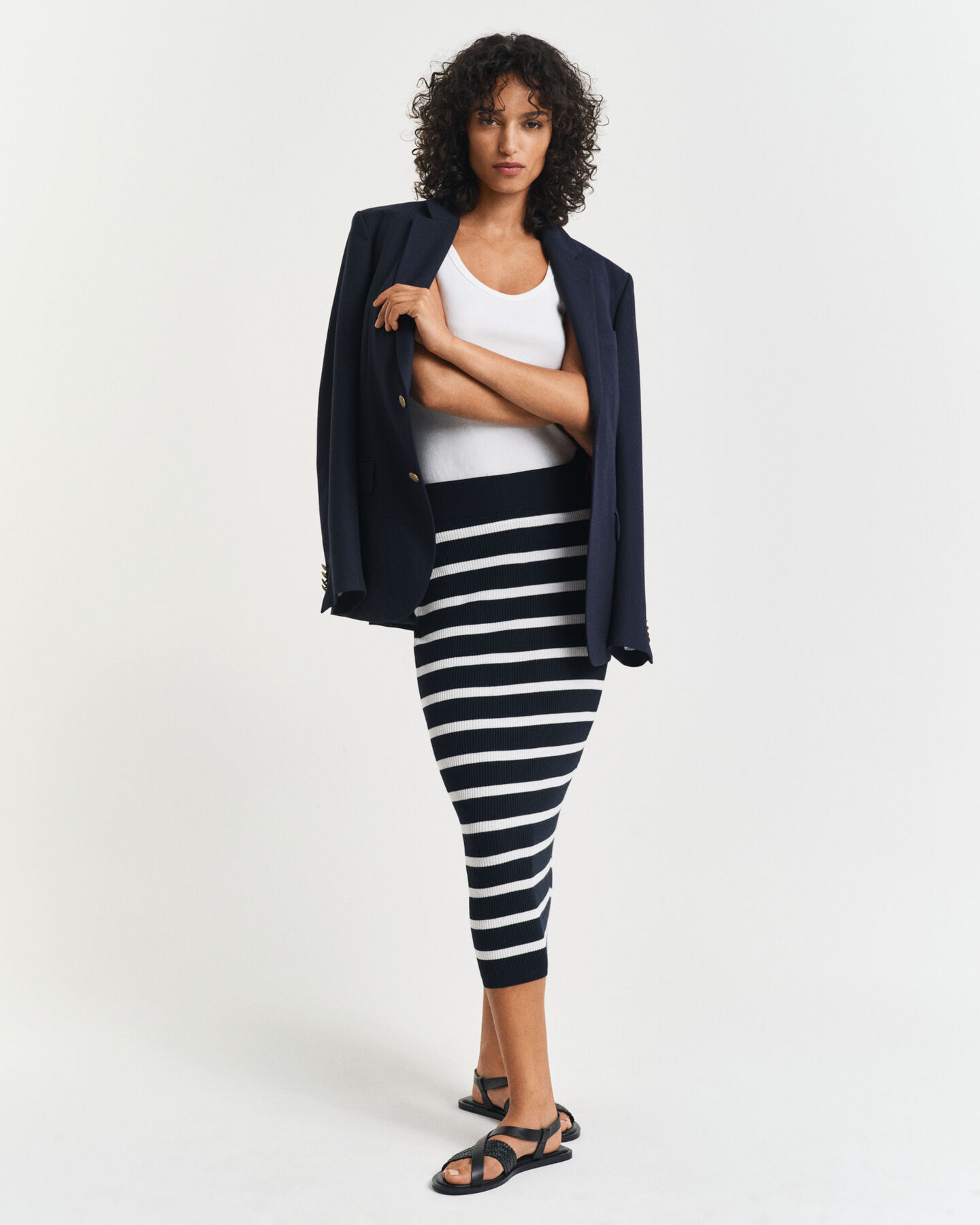 Gebreide rok met strepen