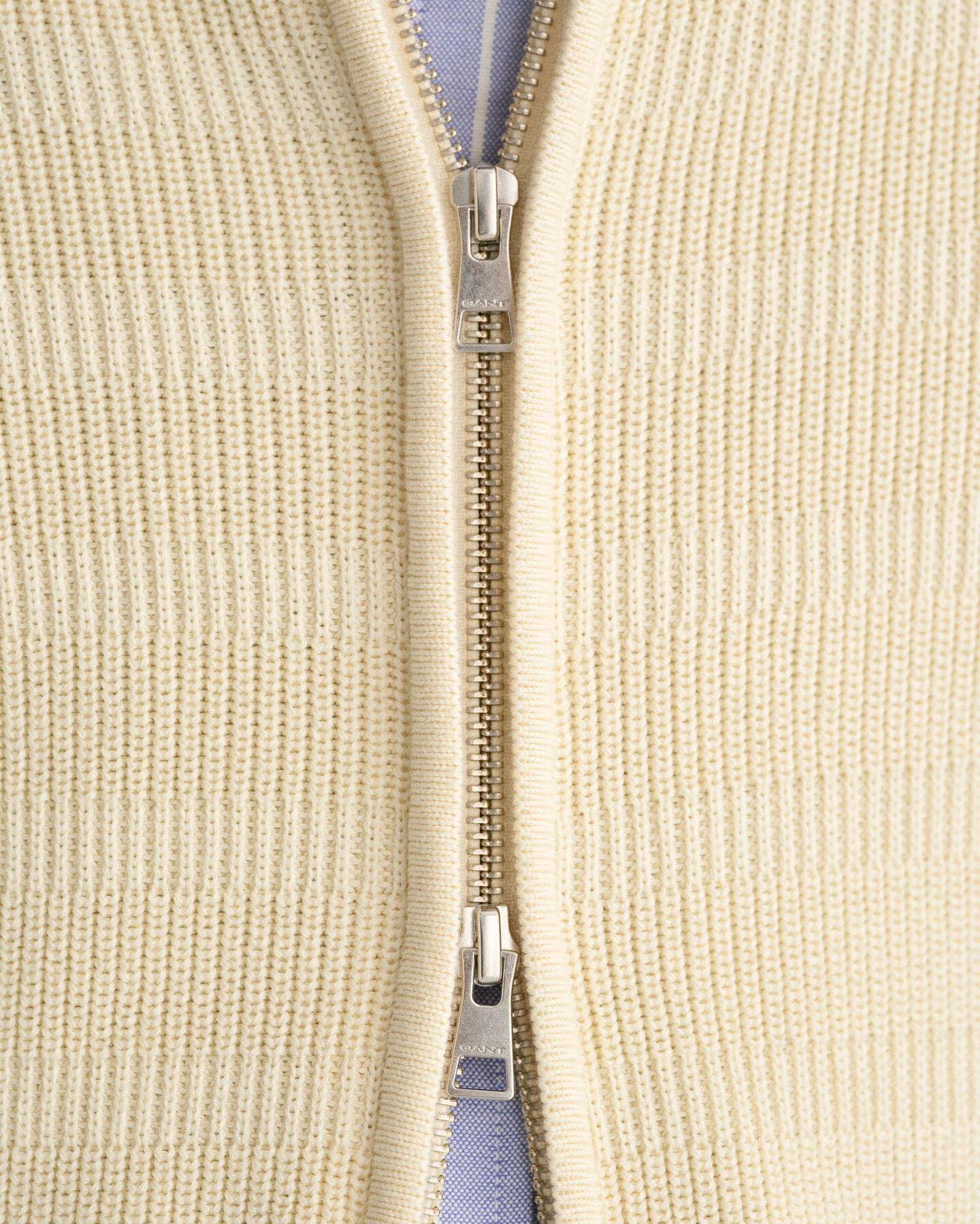 Textured gestreept katoenen vest met ritssluiting