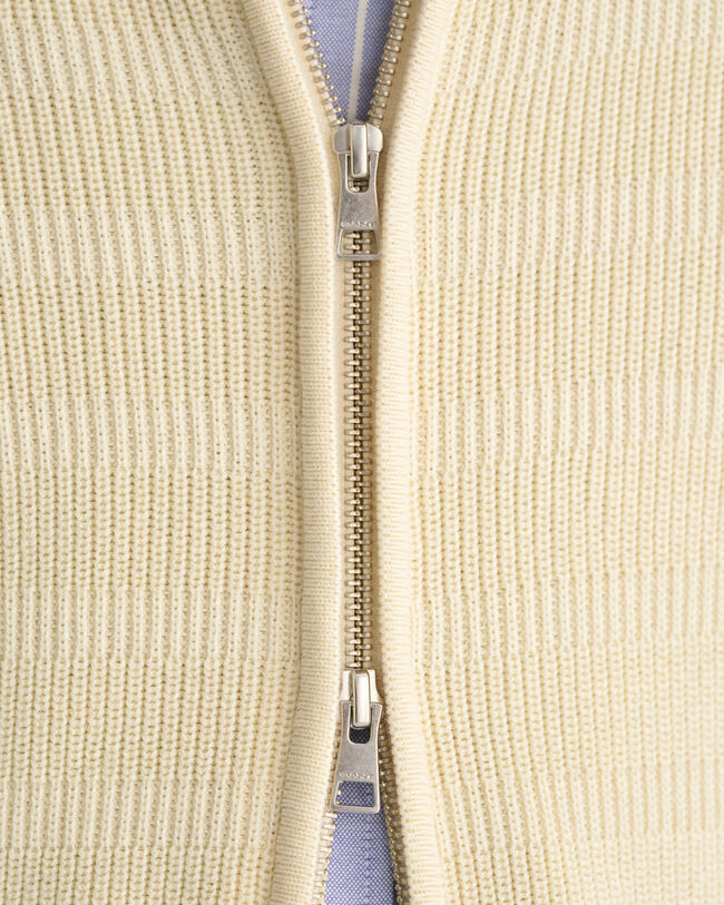 Textured gestreept katoenen vest met ritssluiting