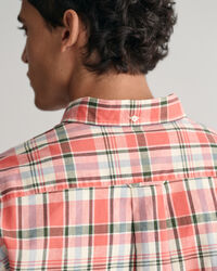 Regular Fit geruit overhemd van katoen en linnen